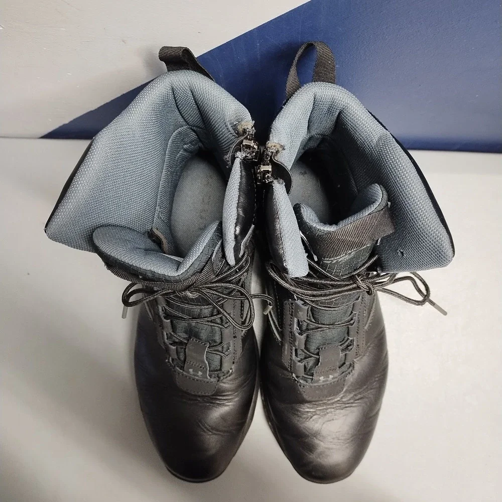 Under Armour Stellar G2 Tactical Boots Mens 10.5 Black Side Zip 3024949-001 EUC
